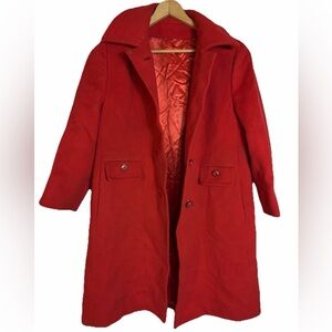 Vintage 1960s Sycamore Red Wool Lined Coat Women’s Small/Medium R H Stearns Co